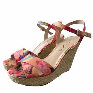 UNISA Women’s Multicolor Floral Espadrille Wedge Sandals Size 9.5M